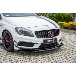 Накладка сплиттер на передний бампер на Mercedes A W176 A45 AMG ДОрестайл